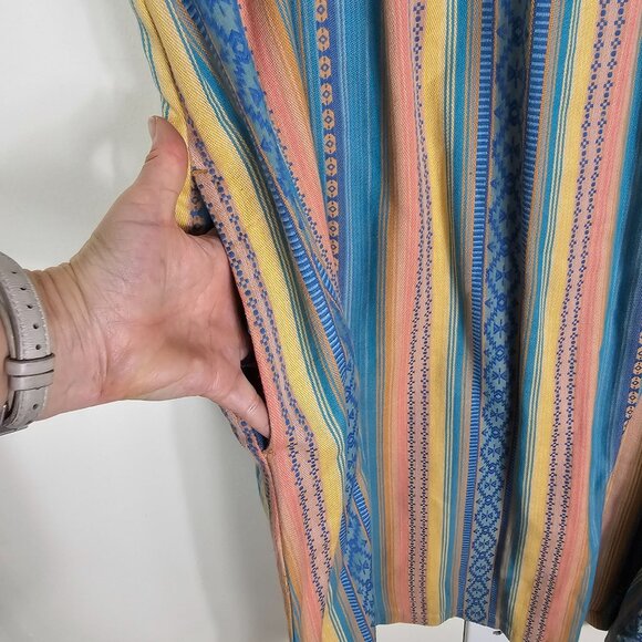 Go Softly Patio Dress 1X Southwestern Embroidered Pullover Pockets Boho Aztec - Picture 5 of 9